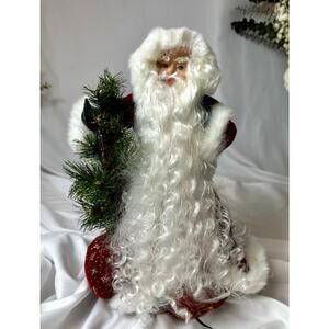 Vintage St. Boniface Santa Fiber Optic Tree Topper Christmas Around the World
